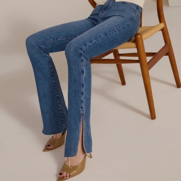 Favorite Daughter Blue Straight Leg Jeans